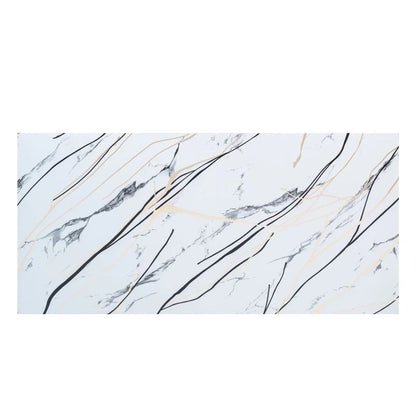 Set 6 panouri decorative autoadezive cu folie de aluminiu, efect marmura,  suprafata acoperita 1.08 m², Naimeed D7123, 60x30 cm, Gri deschis