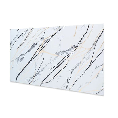 Set 6 panouri decorative autoadezive cu folie de aluminiu, efect marmura,  suprafata acoperita 1.08 m², Naimeed D7123, 60x30 cm, Gri deschis