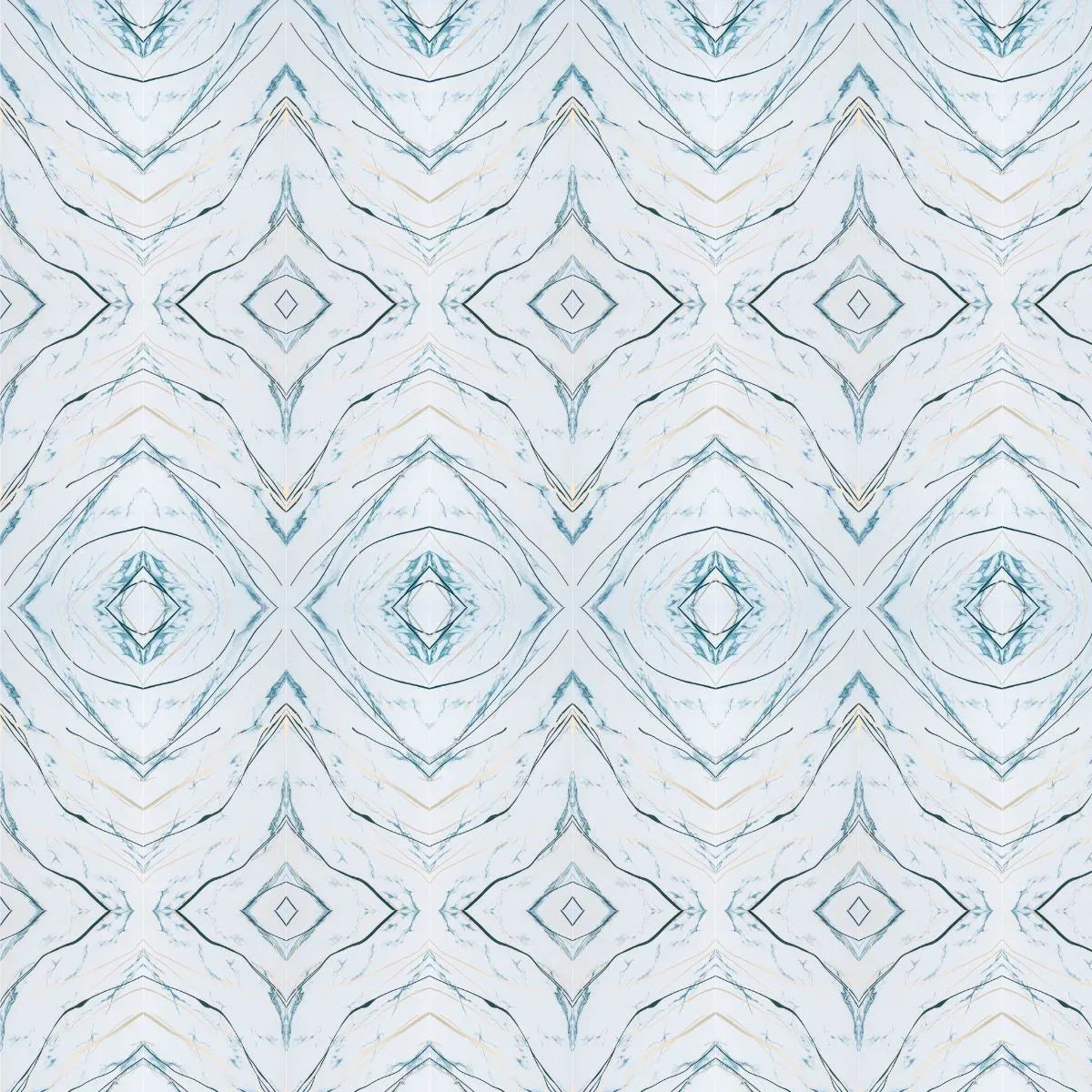 Set 6 panouri decorative autoadezive cu folie de aluminiu, efect marmura,  suprafata acoperita 1.08 m², Naimeed D7125, 60x30 cm, Alb/Albastru