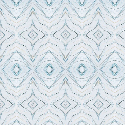 Set 6 panouri decorative autoadezive cu folie de aluminiu, efect marmura,  suprafata acoperita 1.08 m², Naimeed D7125, 60x30 cm, Alb/Albastru