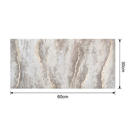 Set 6 panouri decorative autoadezive cu folie de aluminiu, efect marmura,  suprafata acoperita 1.08 m², Naimeed D7128, 60x30 cm, Maro deschis