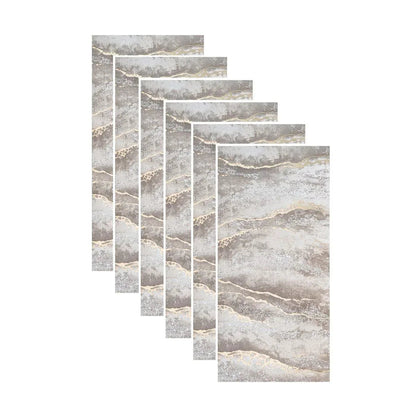 Set 6 panouri decorative autoadezive cu folie de aluminiu, efect marmura,  suprafata acoperita 1.08 m², Naimeed D7128, 60x30 cm, Maro deschis