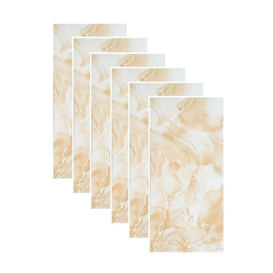 Set 6 panouri decorative autoadezive cu folie de aluminiu, efect marmura,  suprafata acoperita 1.08 m², Naimeed D7131, 60x30 cm, Crem