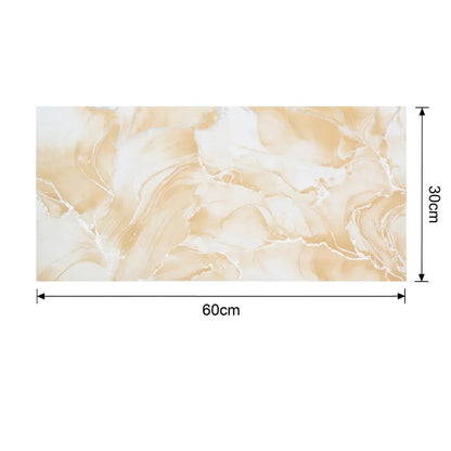 Set 6 panouri decorative autoadezive cu folie de aluminiu, efect marmura,  suprafata acoperita 1.08 m², Naimeed D7131, 60x30 cm, Crem