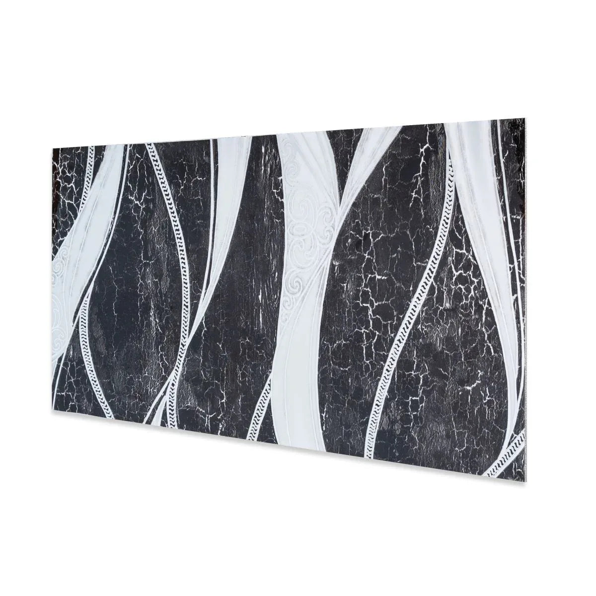 Set 6 panouri decorative autoadezive cu folie de aluminiu, efect marmura,  suprafata acoperita 1.08 m², Naimeed D7132, 60x30 cm, Negru
