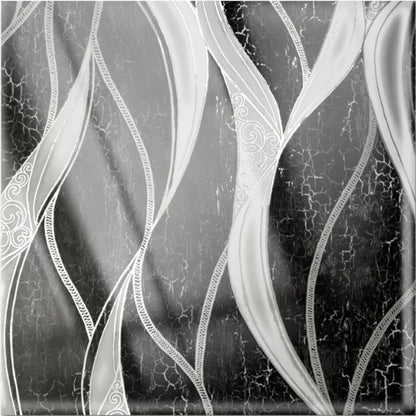 Set 6 panouri decorative autoadezive cu folie de aluminiu, efect marmura,  suprafata acoperita 1.08 m², Naimeed D7132, 60x30 cm, Negru
