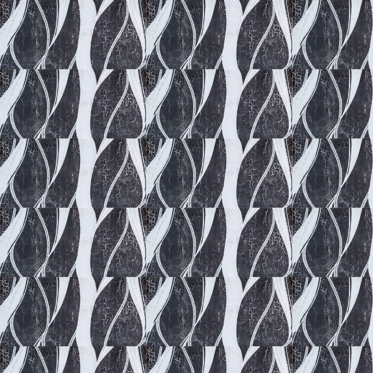 Set 6 panouri decorative autoadezive cu folie de aluminiu, efect marmura,  suprafata acoperita 1.08 m², Naimeed D7132, 60x30 cm, Negru