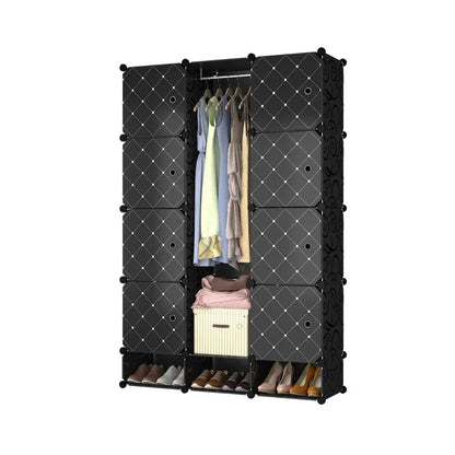 Dulap Modular, 8 Usi, Naimeed D7137, 162x110x37cm, Negru
