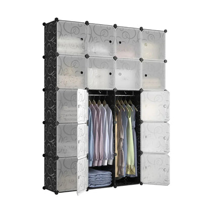 Dulap Modular, 20 Usi, Naimeed D7149, 110x110x37cm, Negru