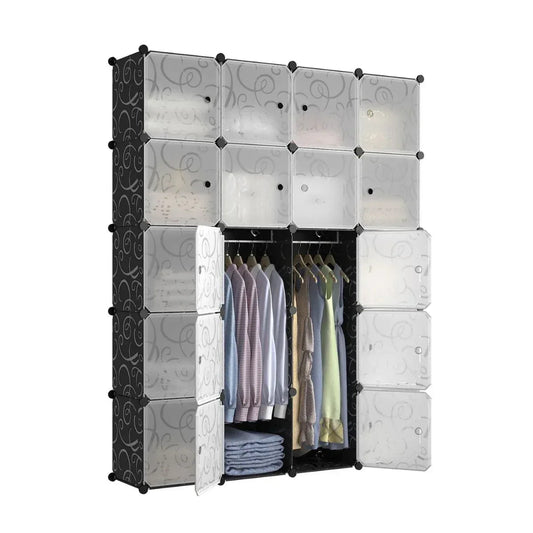 Dulap Modular, 20 Usi, Naimeed D7149, 110x110x37cm, Negru