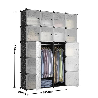 Dulap Modular, 20 Usi, Naimeed D7149, 110x110x37cm, Negru