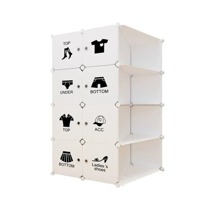 Dulap Modular, 8 Usi, Naimeed D7155, 145x110x37cm , Alb