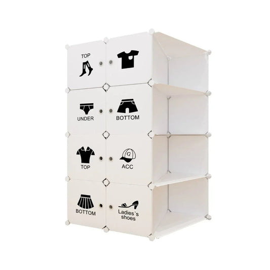 Dulap Modular, 8 Usi, Naimeed D7155, 145x110x37cm , Alb