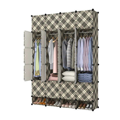 Dulap Modular, 20 Usi, Naimeed D7160, 197x145x37cm, Crem
