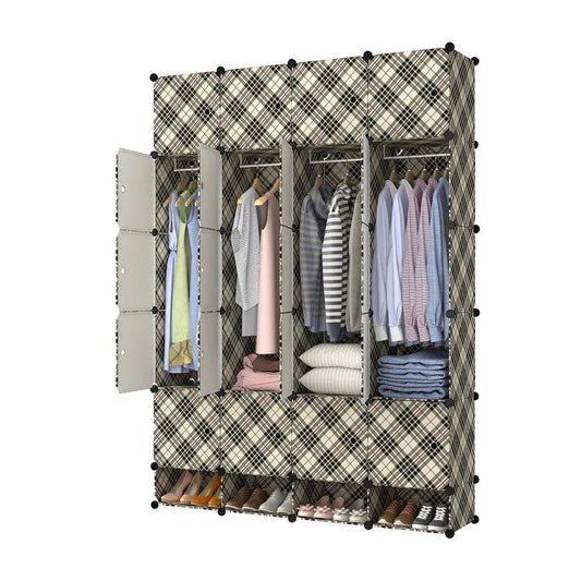 Dulap Modular, 20 Usi, Naimeed D7160, 197x145x37cm, Crem