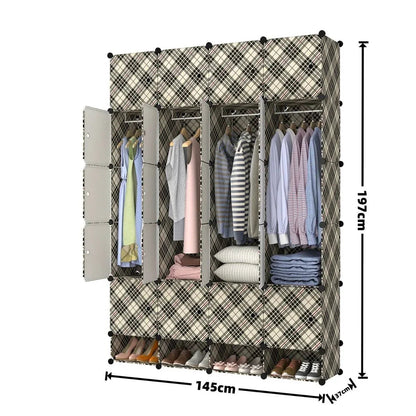 Dulap Modular, 20 Usi, Naimeed D7160, 197x145x37cm, Crem
