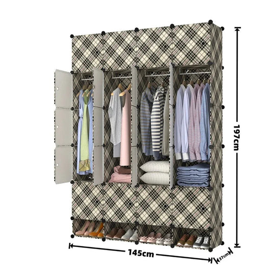 Dulap Modular, 20 Usi, Naimeed D7160, 197x145x37cm, Crem