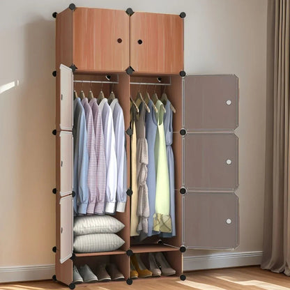 Dulap Modular, 8 Usi, Naimeed D7163, 162x75x37cm, Portocaliu