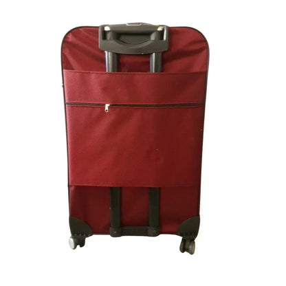 Troler voiaj, Mic, Naimeed D7175, 4 roti duble 360 grade, material textil, inchidere cifru, Rosu, 36x22x55cm