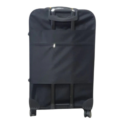 Troler voiaj, Mediu, Naimeed D7178, 4 roti duble 360 grade, material textil, inchidere cifru, Negru, 41x24x66cm