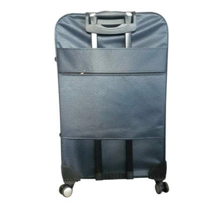 Troler voiaj, Mic, Naimeed D7181, 4 roti duble 360 grade, material textil, inchidere cifru, Gri, 36x22x55cm