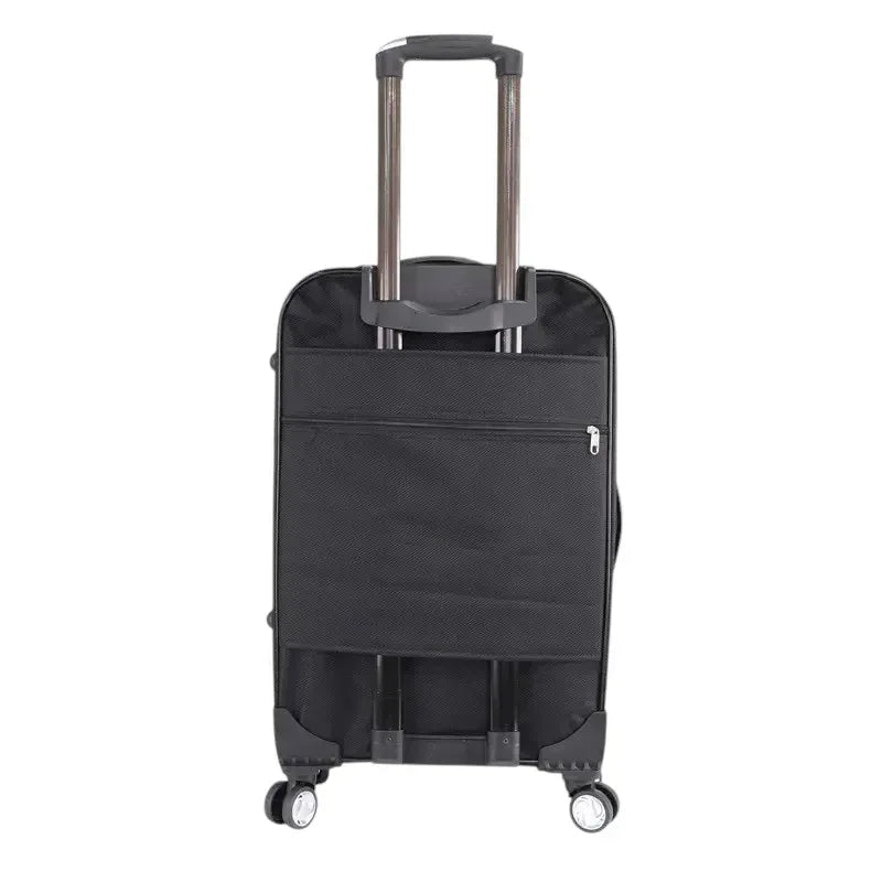 Troler voiaj, Mediu, Naimeed D7179, 4 roti duble 360 grade, material textil, inchidere cifru, Gri, 41x24x66cm
