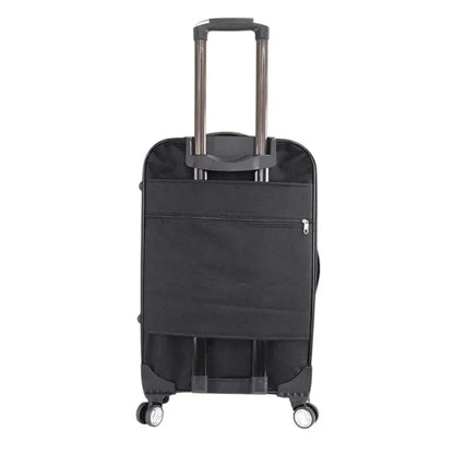 Troler voiaj, Mediu, Naimeed D7179, 4 roti duble 360 grade, material textil, inchidere cifru, Gri, 41x24x66cm