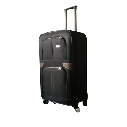 Troler voiaj, Mare, Naimeed D7180, 4 roti duble 360 grade, material textil, inchidere cifru, Negru, 45x28x75cm