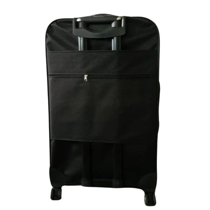 Troler voiaj, Mare, Naimeed D7180, 4 roti duble 360 grade, material textil, inchidere cifru, Negru, 45x28x75cm