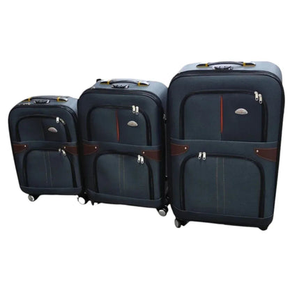 Troler voiaj, Mic, Naimeed D7181, 4 roti duble 360 grade, material textil, inchidere cifru, Gri, 36x22x55cm