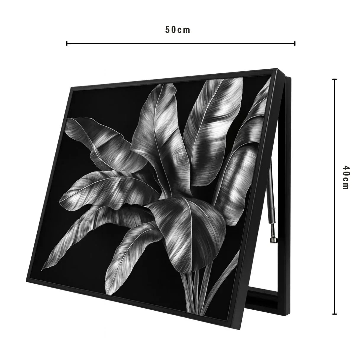 Capac tablou pentru contor electric, Naimeed D7245, mascare tablou electric, design modern si elegant, 40x50x3,8cm, rama neagra