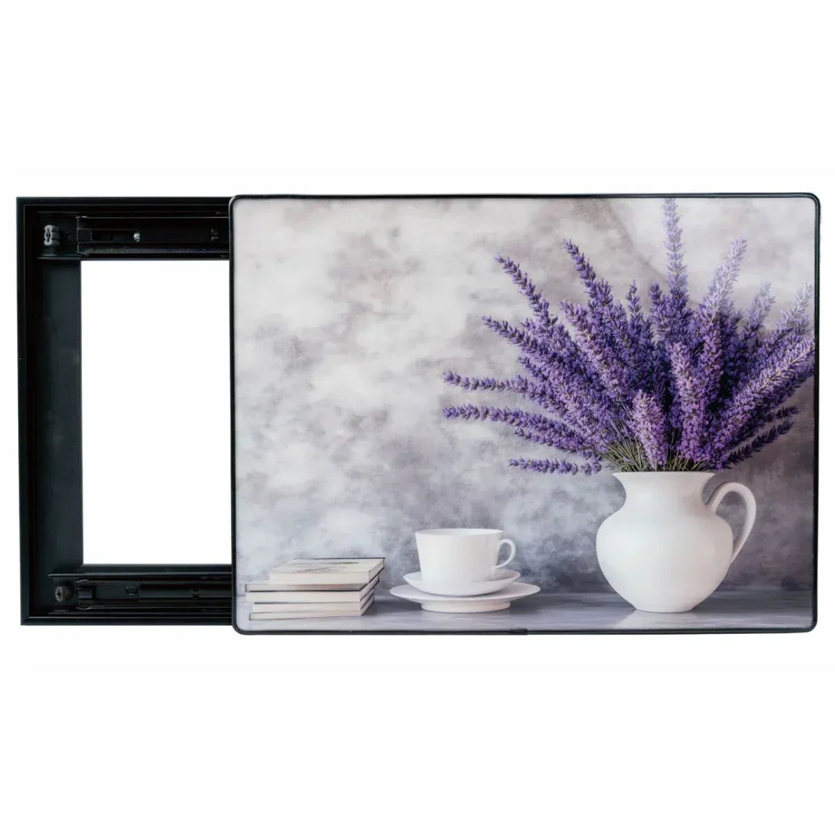 Capac tablou pentru contor electric, Naimeed D7288, mascare tablou electric, design modern si elegant, 30x40x2.8cm, rama neagra