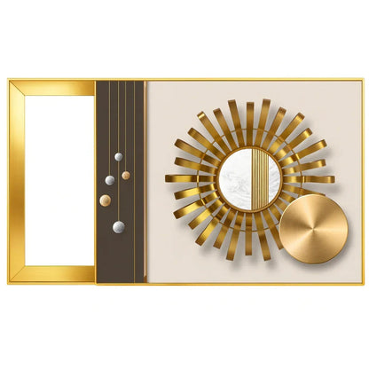 Capac tablou pentru contor electric, Naimeed D7292, mascare tablou electric, design modern si elegant, 40x50x2.8 cm, rama aurie
