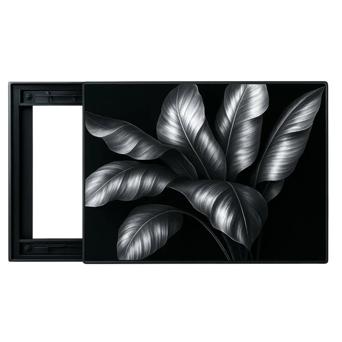 Capac tablou pentru contor electric, Naimeed D7299, mascare tablou electric, design modern si elegant, 40x50x2.8 cm, rama neagra