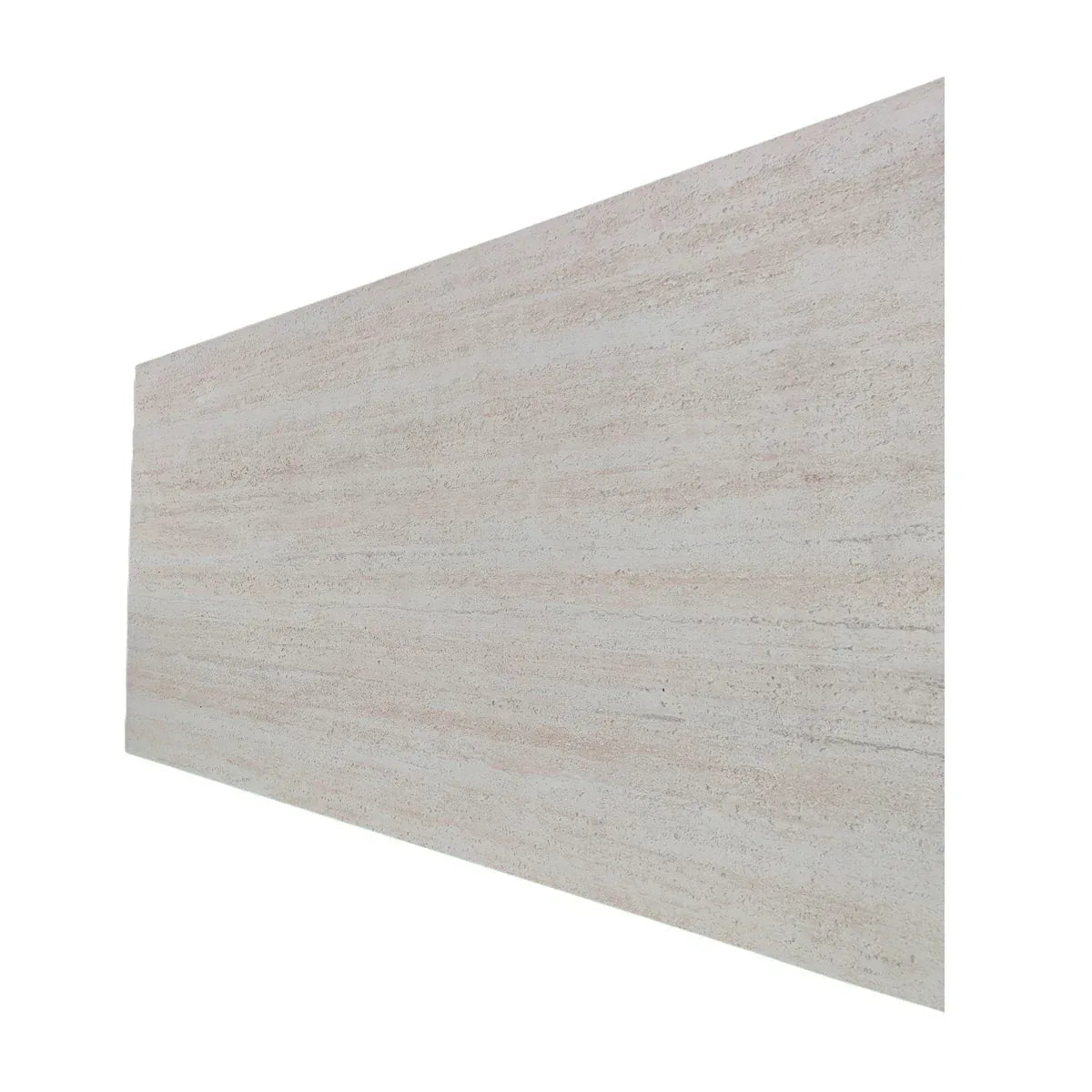 Panou decorativ din praf de piatra, Naimeed D7307, flexibil, ignifug, strat protector ceramic, rezistent la razele UV, 120x60x0.2 cm, bej travertin
