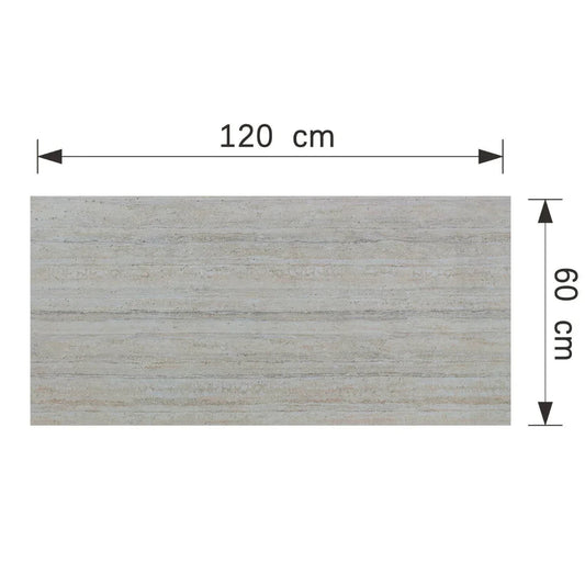 Panou decorativ din praf de piatra, Naimeed D7310, flexibil, ignifug, strat protector ceramic, rezistent la razele UV, 120x60x0.2 cm, alb bejuit