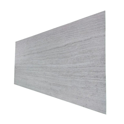 Set 16 panouri decorative din praf de piatra, Naimeed D7314, ignifuge, strat protector ceramic, rezistente la razele UV, 120x60x0.2 cm, cenusiu