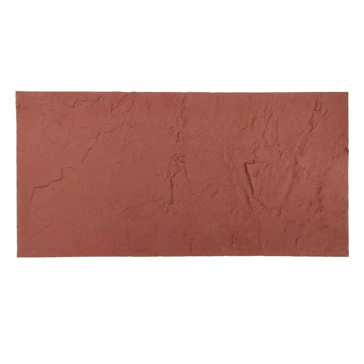 Set 14 panouri decorative din praf de piatra, Naimeed D7318, flexibile, ignifuge, strat protector ceramic, rezistente la razele UV, 120x60x0.2 cm, rosu caramiziu