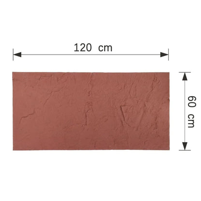 Panou decorativ din praf de piatra, Naimeed D7318, flexibil, ignifug, strat protector ceramic, rezistent la razele UV, 120x60x0.2 cm, rosu caramiziu