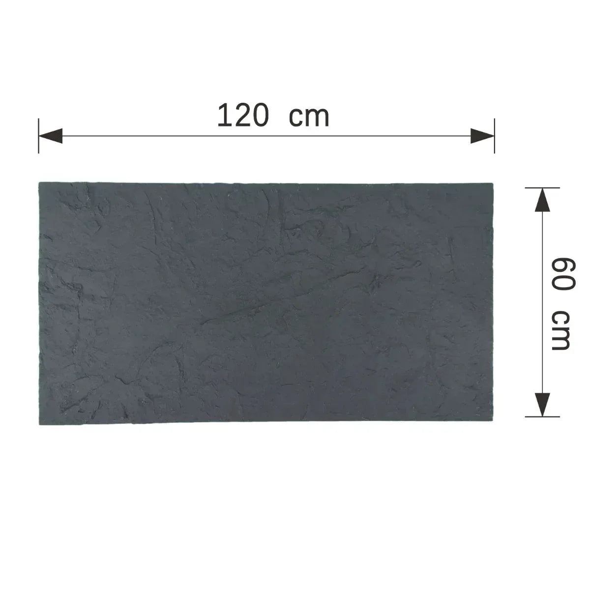 Set 10 panouri decorative din praf de piatra, Naimeed D7320, flexibile, ignifuge, strat protector ceramic, rezistente la razele UV, 120x60x0.2 cm, gri inchis