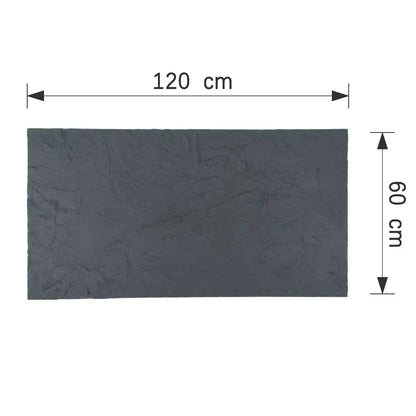 Panou decorativ din praf de piatra, Naimeed D7320, flexibil, ignifug, strat protector ceramic, rezistent la razele UV, 120x60x0.2 cm, gri inchis