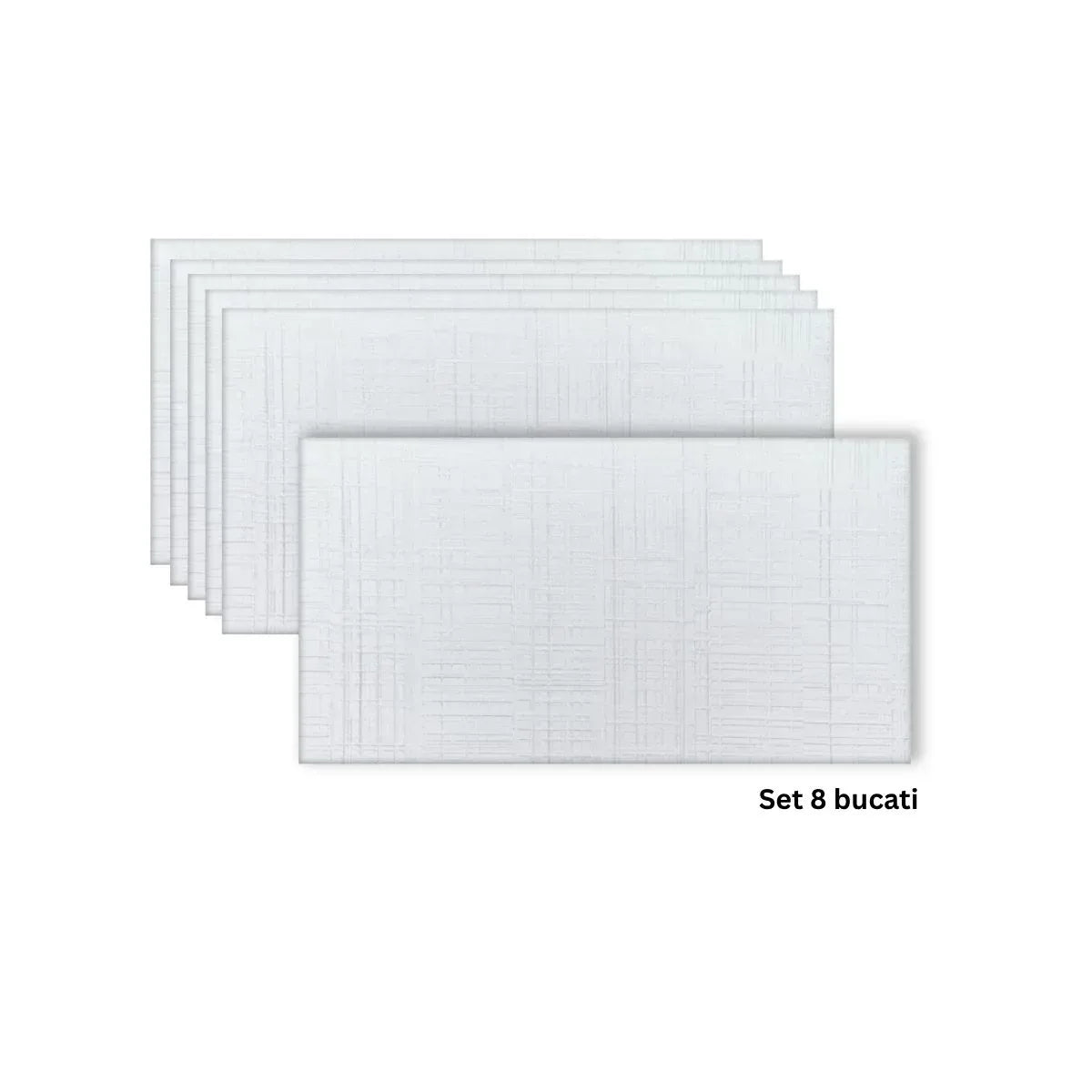 Set 8 panouri decorative din praf de piatra, Naimeed D7326, flexibile, ignifuge, strat protector ceramic, rezistente la razele UV, 120x60x0.2 cm, alb