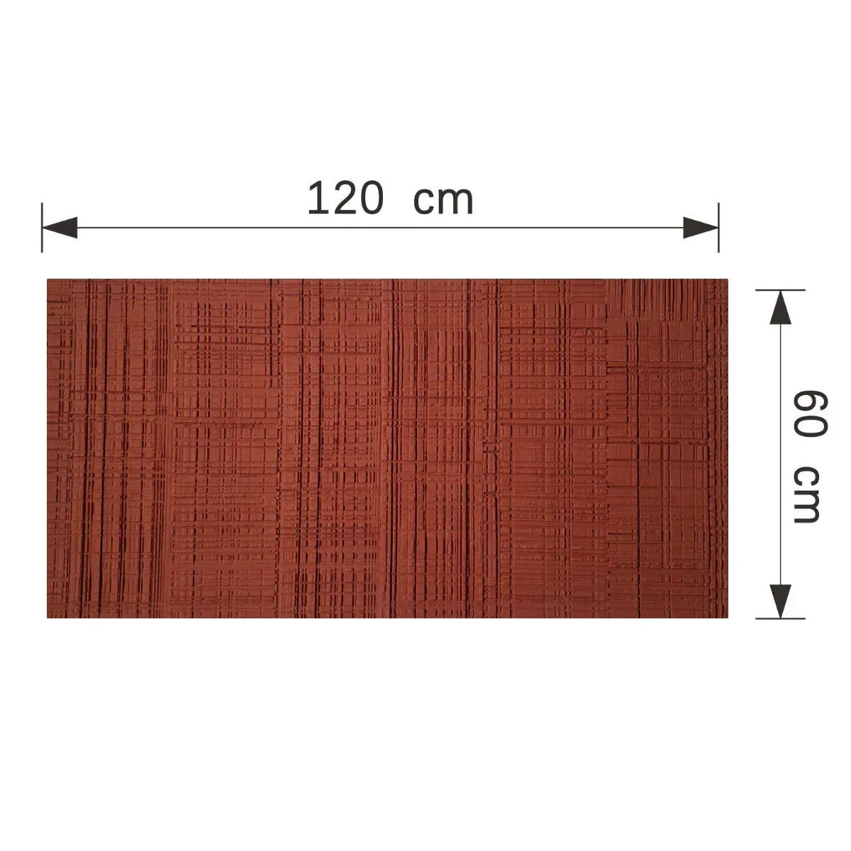 Set 10 panouri decorative din praf de piatra, Naimeed D7328, flexibile, ignifuge, strat protector ceramic, rezistente la razele UV, 120x60x0.2 cm, rosu caramiziu