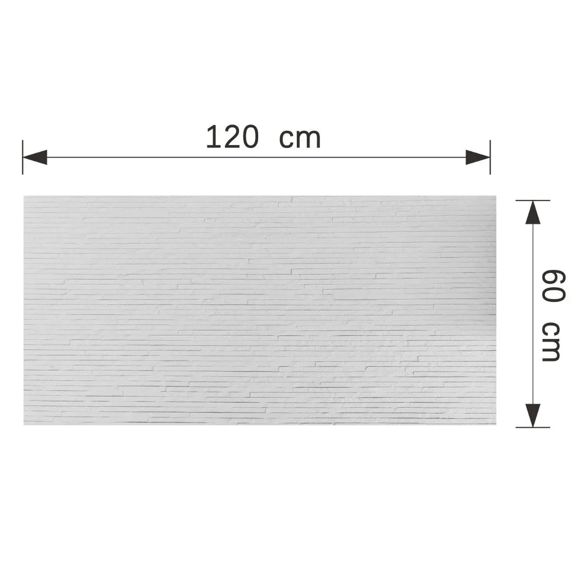 Panou decorativ din praf de piatra, Naimeed D7331, flexibil, ignifug, strat protector ceramic, rezistent la razele UV, 120x60x0.2 cm, alb