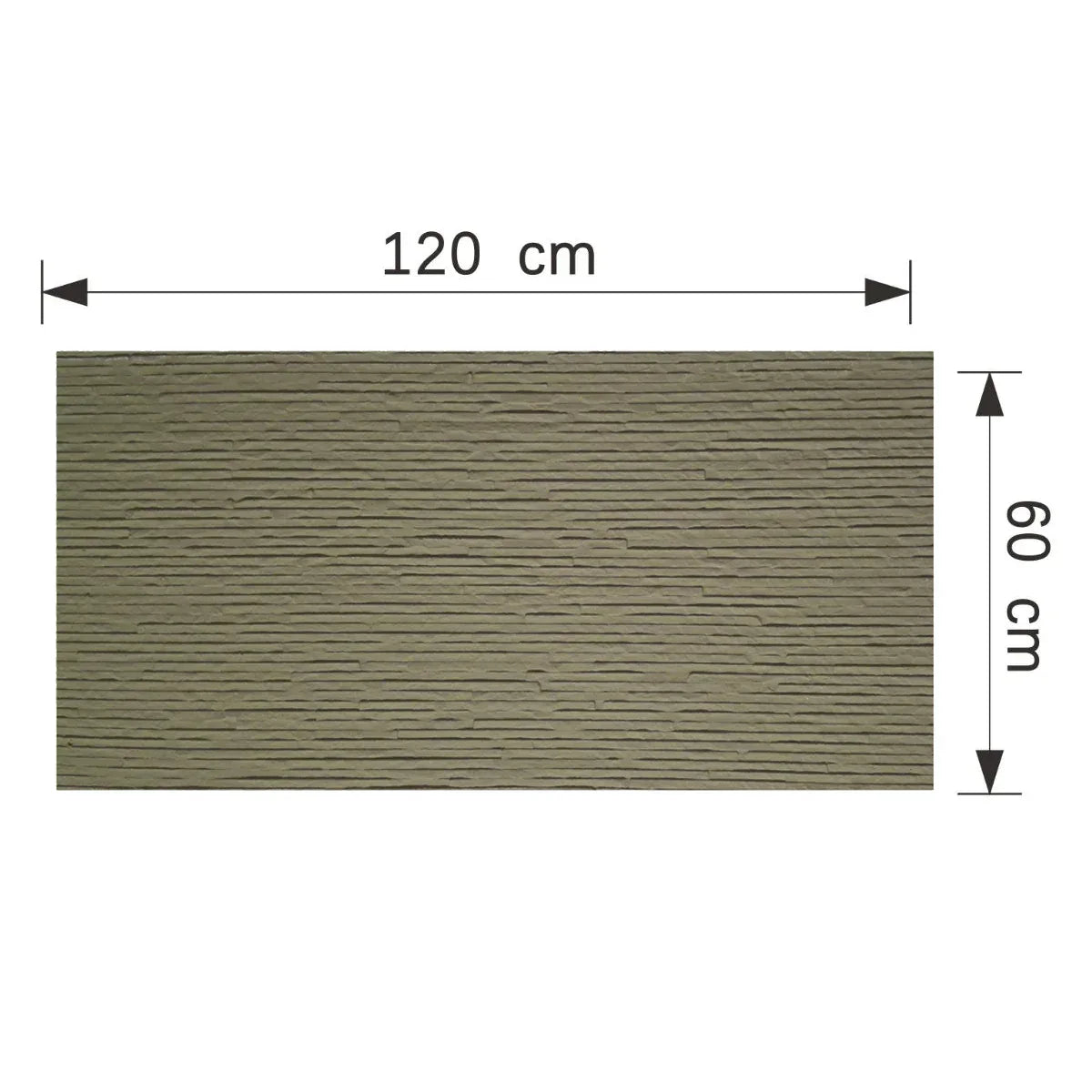 Set 16 panouri decorative din praf de piatra, Naimeed D7332, flexibile, ignifuge, strat protector ceramic, rezistente la razele UV, 120x60x0.2 cm, bej masliniu