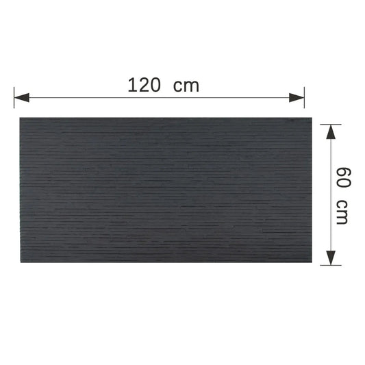 Panou decorativ din praf de piatra, Naimeed D7333, flexibil, ignifug, strat protector ceramic, rezistent la razele UV, 120x60x0.2 cm, gri antracit