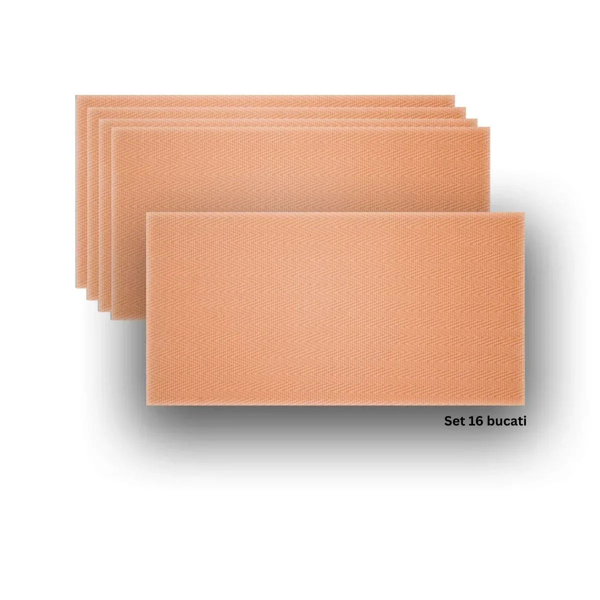Set 16 panouri decorative din praf de piatra, Naimeed D7336, ignifuge, strat protector ceramic, rezistente la razele UV, 120x60x0.2 cm, portocaliu