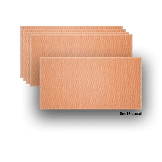 Set 16 panouri decorative din praf de piatra, Naimeed D7336, ignifuge, strat protector ceramic, rezistente la razele UV, 120x60x0.2 cm, portocaliu