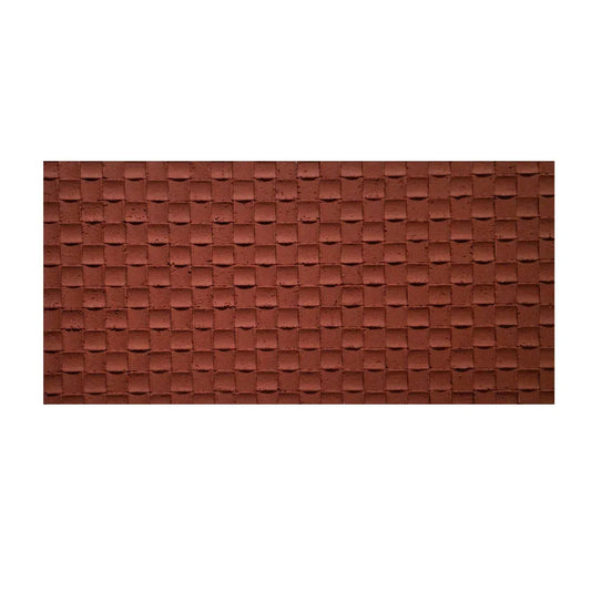 Set 9 panouri decorative din praf de piatra, Naimeed D7342, flexibile, ignifuge, strat protector ceramic, rezistente la razele UV, 120x60x0.2 cm, rosu caramiziu