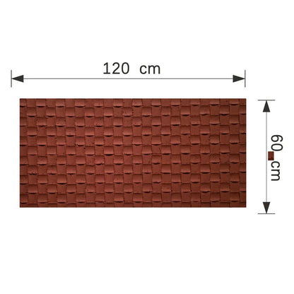 Set 9 panouri decorative din praf de piatra, Naimeed D7342, flexibile, ignifuge, strat protector ceramic, rezistente la razele UV, 120x60x0.2 cm, rosu caramiziu
